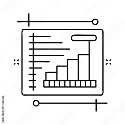 gantt chart icon, gantt chart line art - simple line art of gantt chart, perfect for gantt chart logos and icons