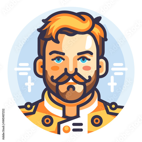 Portrait of a handsome man. Grunge vector illustration.