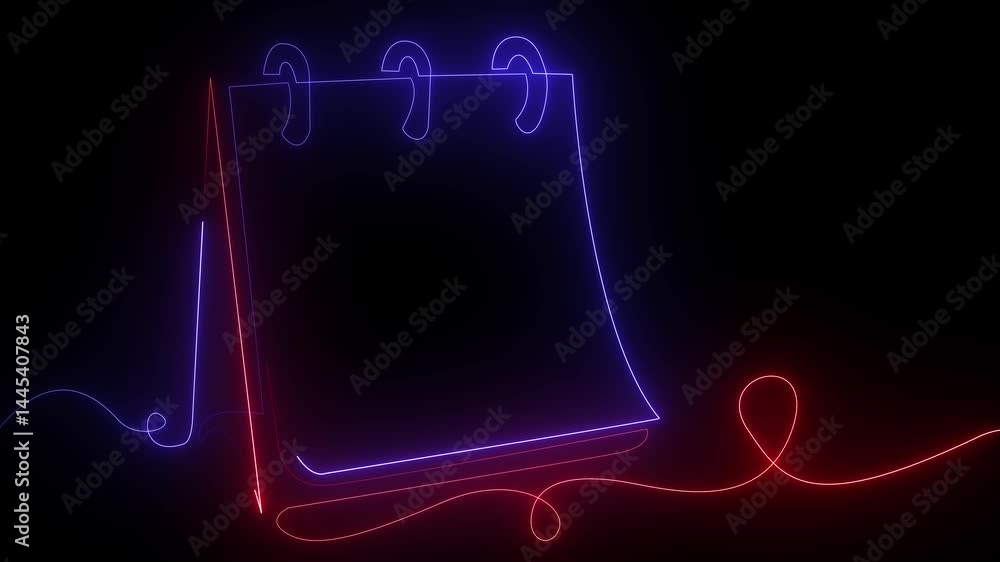 Looping Neon Calendar Animation, Dark Background Neon Calendar Animation, Animated Calendar Interface with Neon Glow, Neon Light Calendar Animation Loop. Looping Neon Calendar Animation, Dark Background Neon Calendar Animation, Animated Calendar Interface with Neon Glow, Neon Light Calendar Animation Loop.