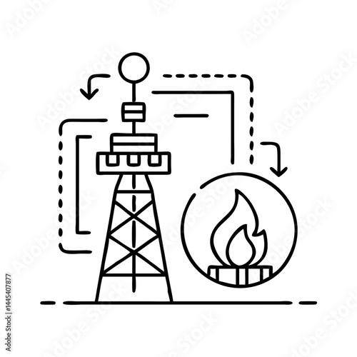 gas production icon, gas production line art - simple line art of gas production, perfect for gas production logos and icons