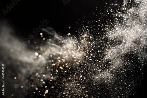 Wallpaper Mural Fine airborne dust forming luminous powder cloud against shadowy black backdrop pulsing Torontodigital.ca