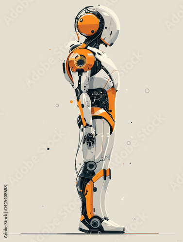 Vector illustration of an artificial intelligence robot. Artificial Intelligence. Technology concept.
