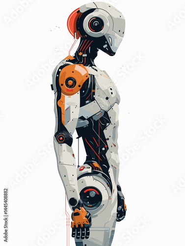 Vector illustration of a robot. Technology.