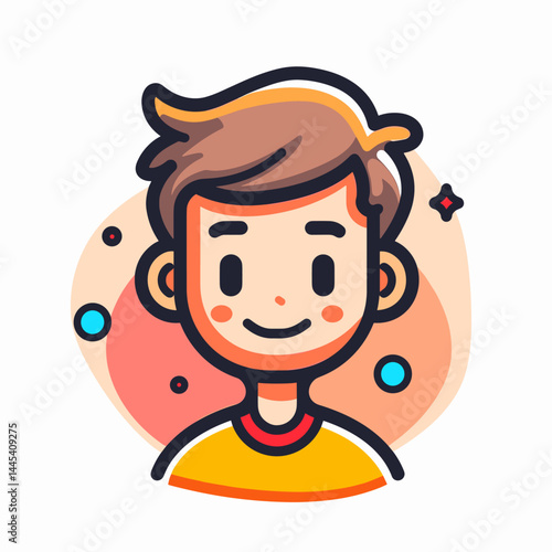 Cute boy cartoon vector illustration. Flat design. Vector illustration.