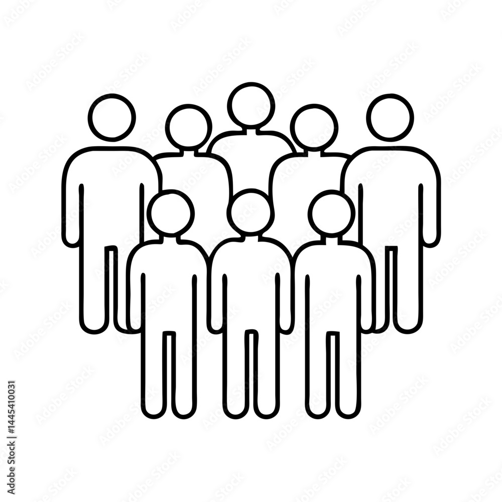 group of people icon, group of people line art - simple line art of group of people, perfect for group of people logos and icons group of people icon, group of people line art - simple line art of group of people, perfect for group of people logos and icons