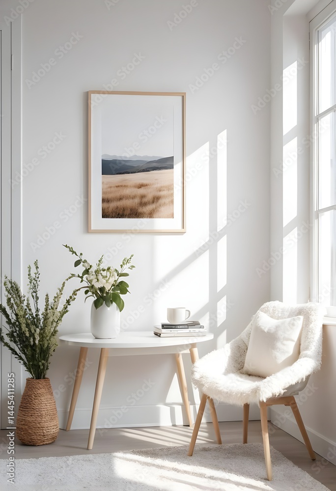 Fototapeta premium Cozy Corner with Sunlight Streaming Through Window