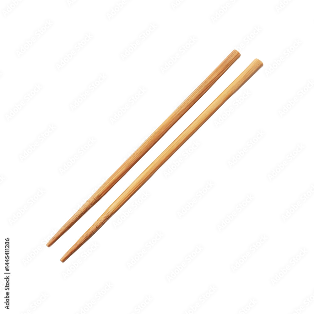 Pair of Simple Wooden Chopsticks Isolated on White Background Pair of Simple Wooden Chopsticks Isolated on White Background