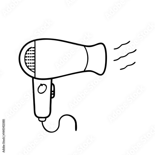 hair dryer icon, hair dryer line art - simple line art of hair dryer, perfect for hair dryer logos and icons