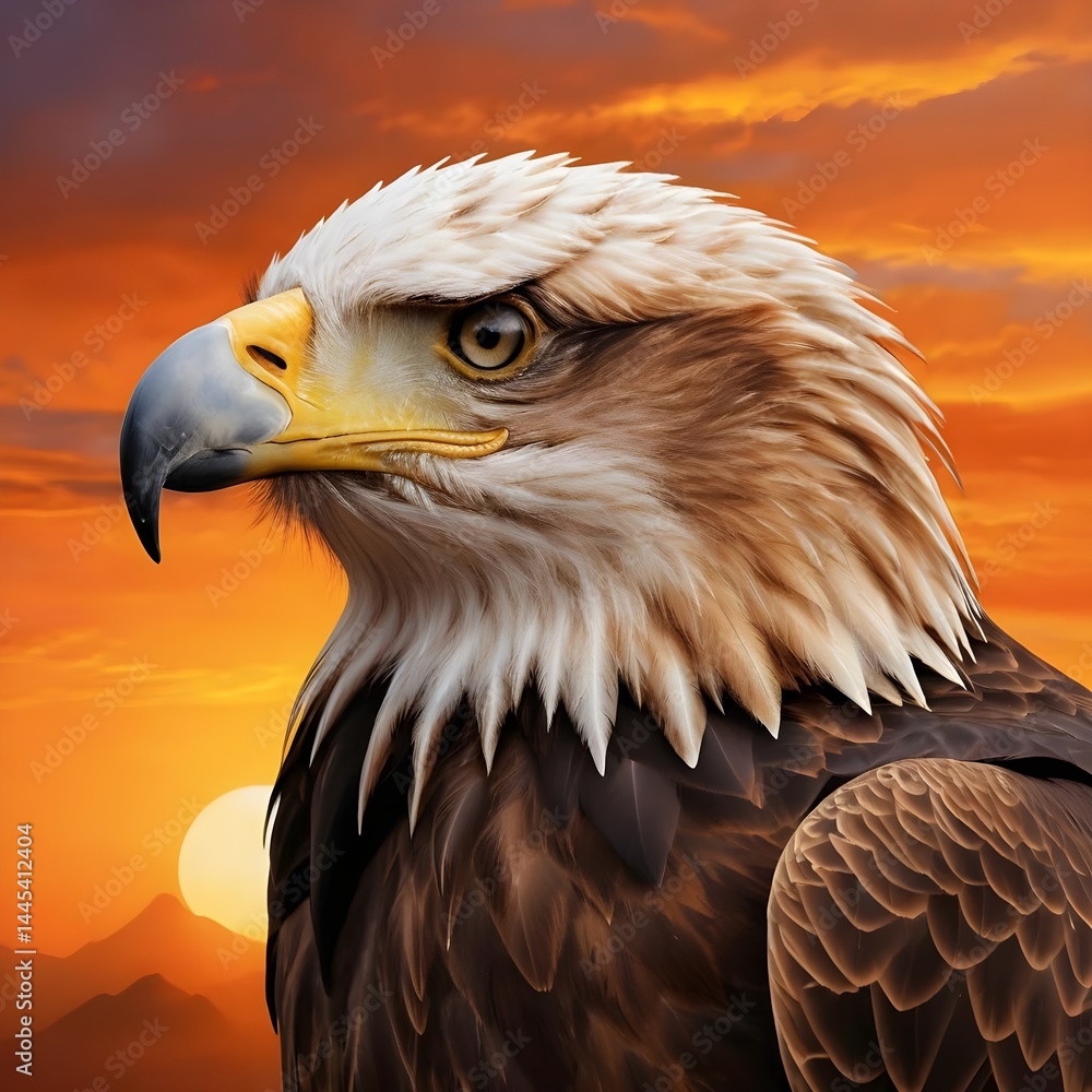 Fototapeta premium Majestic Eagle at Sunset