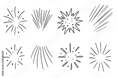 Vector icons representing various burst and explosion shapes suitable for creative design projects and graphic illustrations