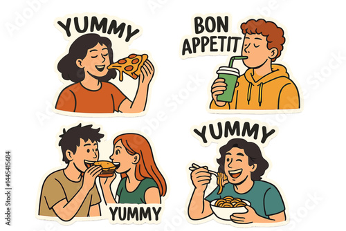 Enjoying delicious food with friends and family while sharing joyful moments over various dishes