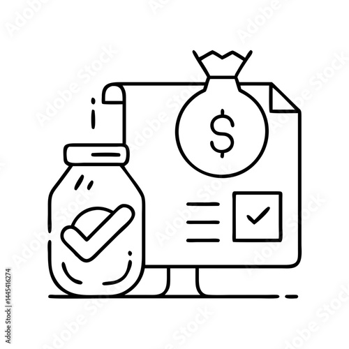 loan approval icon, loan approval line art - simple line art of loan approval, perfect for loan approval logos and icons