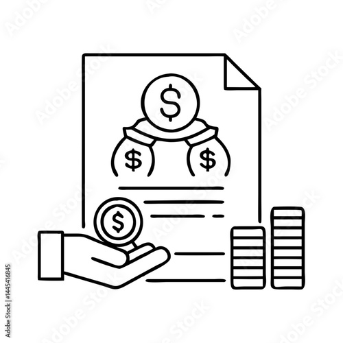 loan icon, loan line art - simple line art of loan, perfect for loan logos and icons