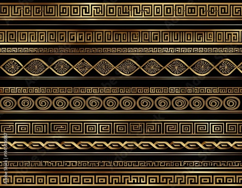 Wallpaper Mural Gold Greek Key Pattern Seamless Texture Torontodigital.ca