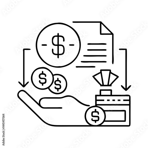 loan repayment icon, loan repayment line art - simple line art of loan repayment, perfect for loan repayment logos and icons