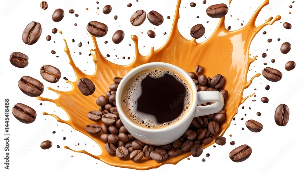 Obraz premium Coffee Splash with Beans