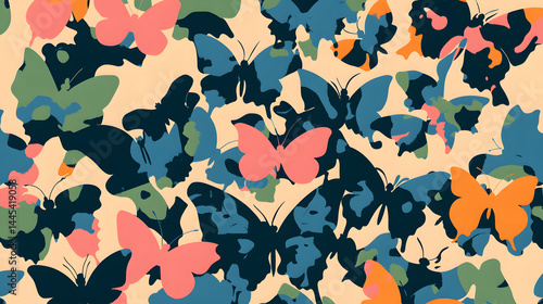 Create camouflage army print based silhouettes