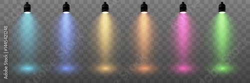 Spotlight. Light effect. Bright spotlight lighting. Vector light sources. Vector EPS 10.