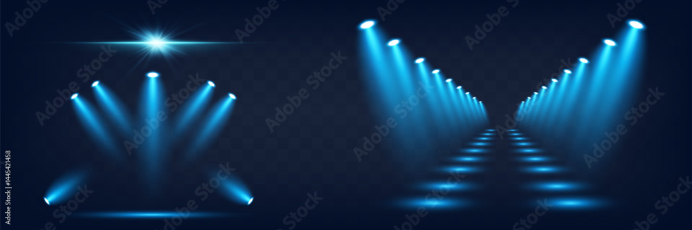 Obraz premium Spotlight. Light effect. Bright spotlight lighting. Vector light sources. Vector EPS 10.