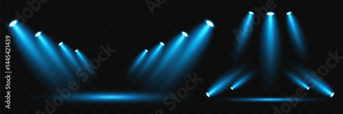 Spotlight. Light effect. Bright spotlight lighting. Vector light sources. Vector EPS 10.