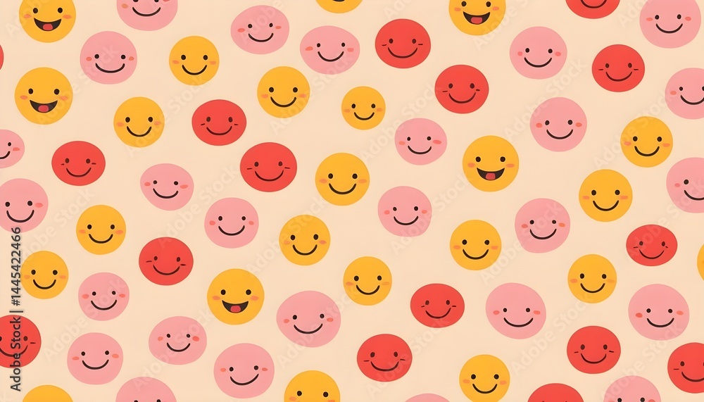 Happy Smiley Face Pattern Background Happy Smiley Face Pattern Background