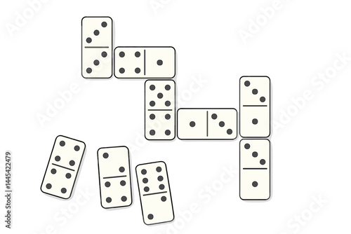Dominoes arranged in a creative layout showcasing a playful game setup for casual enjoyment or competitive play