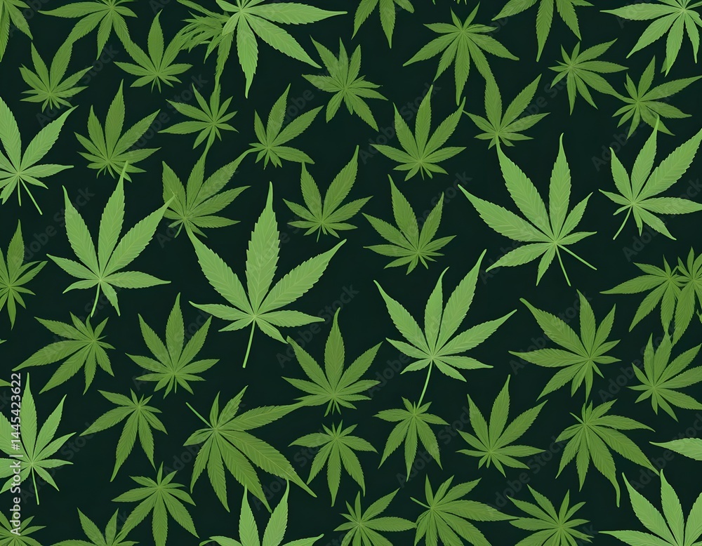 Fototapeta premium Seamless Cannabis Leaf Pattern