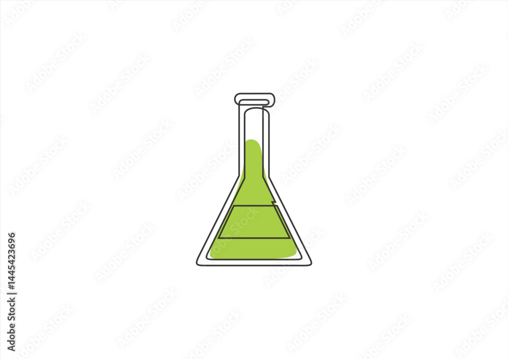 laboratory flask with green liquid laboratory flask with green liquid