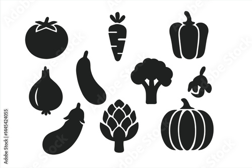 Fresh vegetables in vector style representing healthy eating and nutrition concepts for design projects and illustrations