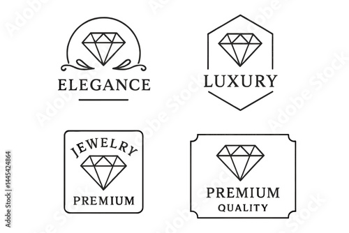 Elegant and luxurious jewelry vector icons showcasing premium quality and design elements without brand names