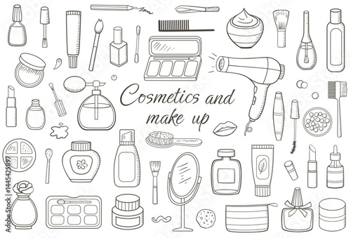 Make up and cosmetics doodles