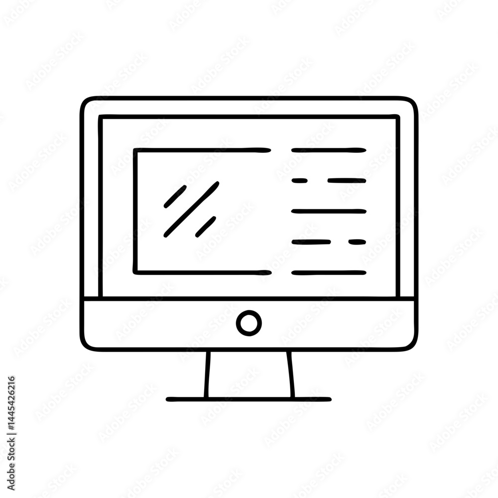 monitor icon, monitor line art - simple line art of monitor, perfect for monitor logos and icons monitor icon, monitor line art - simple line art of monitor, perfect for monitor logos and icons