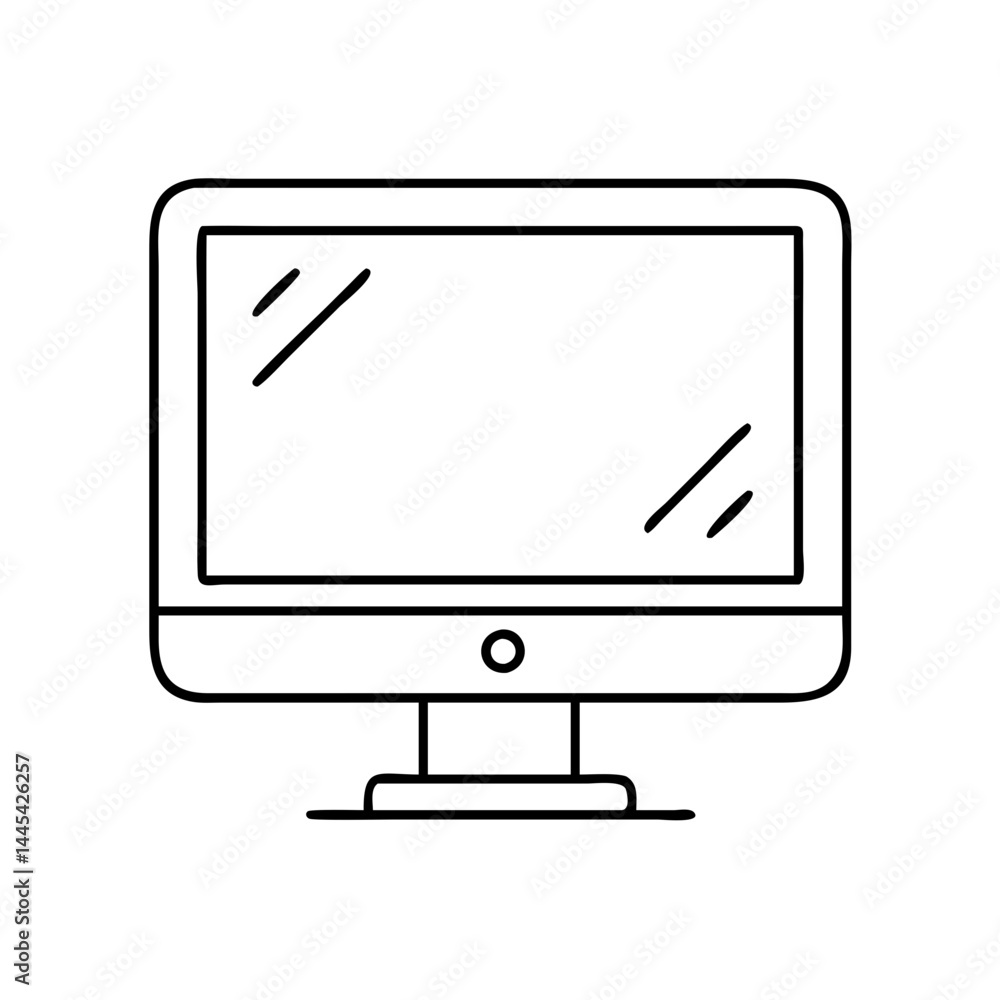 monitor icon, monitor line art - simple line art of monitor, perfect for monitor logos and icons monitor icon, monitor line art - simple line art of monitor, perfect for monitor logos and icons