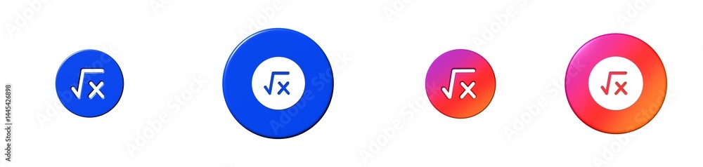 square root x interface essential 3D icon square root x interface essential 3D icon