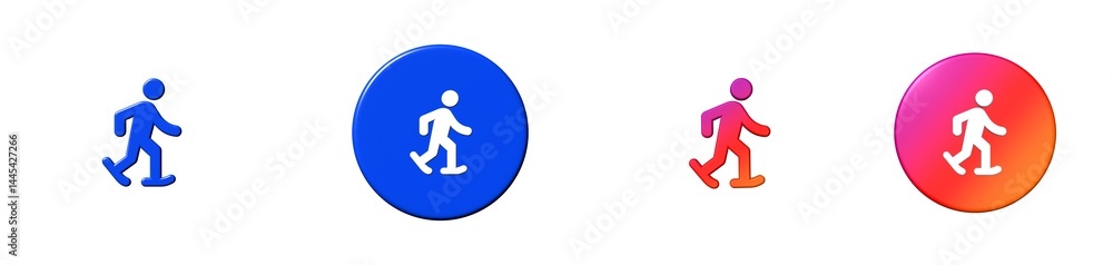 snowshoeing activities 3D icon snowshoeing activities 3D icon