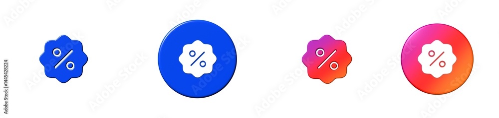 seal percent phosphor 3D icon seal percent phosphor 3D icon