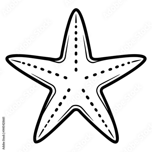 Starfish Silhouette Line Ar