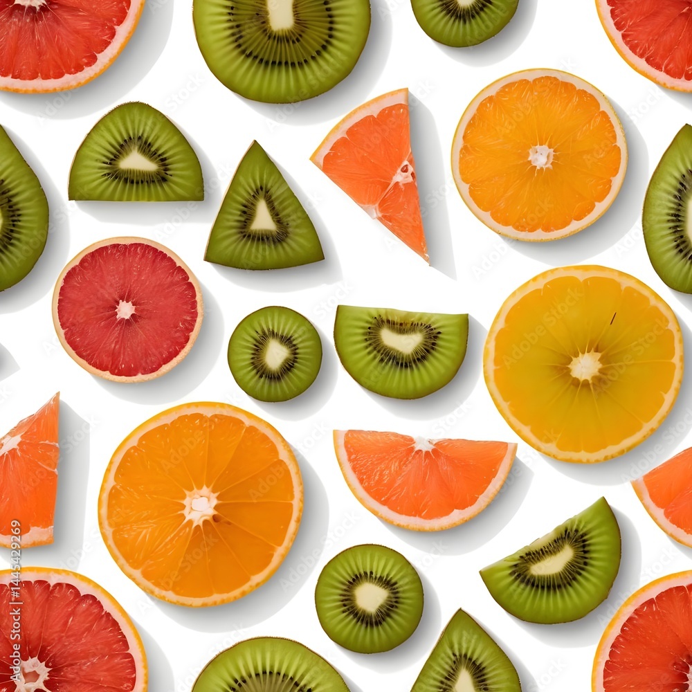 Vibrant Citrus and Kiwi Fruit Pattern Vibrant Citrus and Kiwi Fruit Pattern