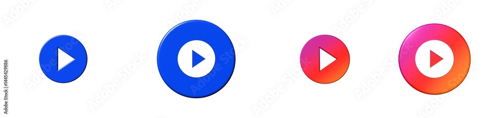 play button essential compilation 3D icon play button essential compilation 3D icon