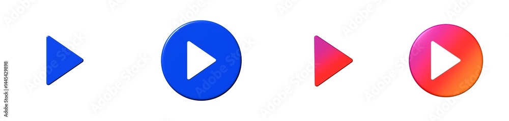 play button essential compilation 3D icon play button essential compilation 3D icon