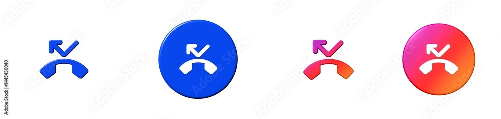 phone missed communication 3D icon phone missed communication 3D icon