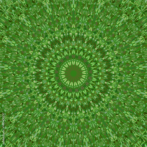 Psychedelic radial floral ornament mandala background - circular abstract colorful vector artwork from petals
