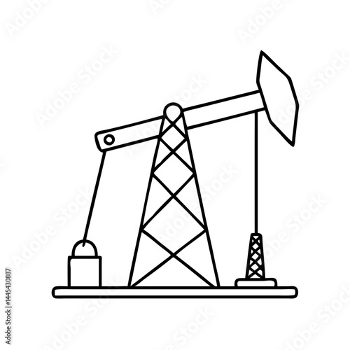 oil derrick icon, oil derrick line art - simple line art of oil derrick, perfect for oil derrick logos and icons