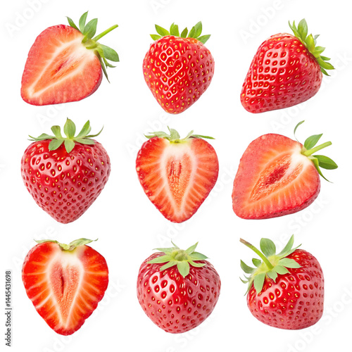 Strawberry. Fruits on white. Collection