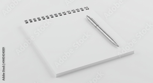 Wallpaper Mural Simple Notepad and Pen Mockup - Clean, minimalist stationery mockup. Ideal for branding, journaling, note-taking, and creative projects. Symbolizes simplicity, creativity, planning, organization Torontodigital.ca