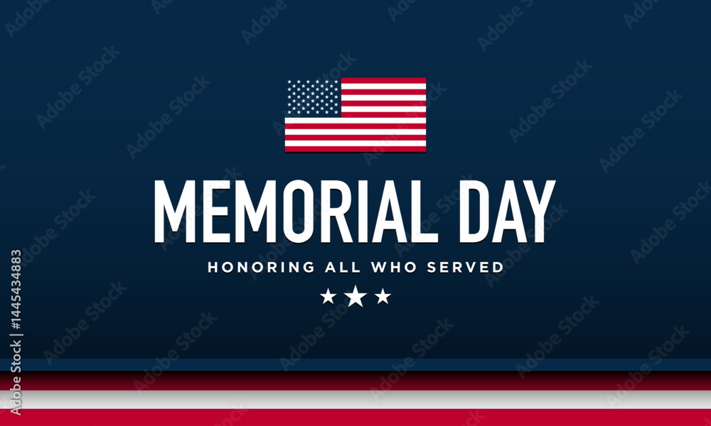 Naklejka premium Memorial Day Greeting Card or Poster Design.