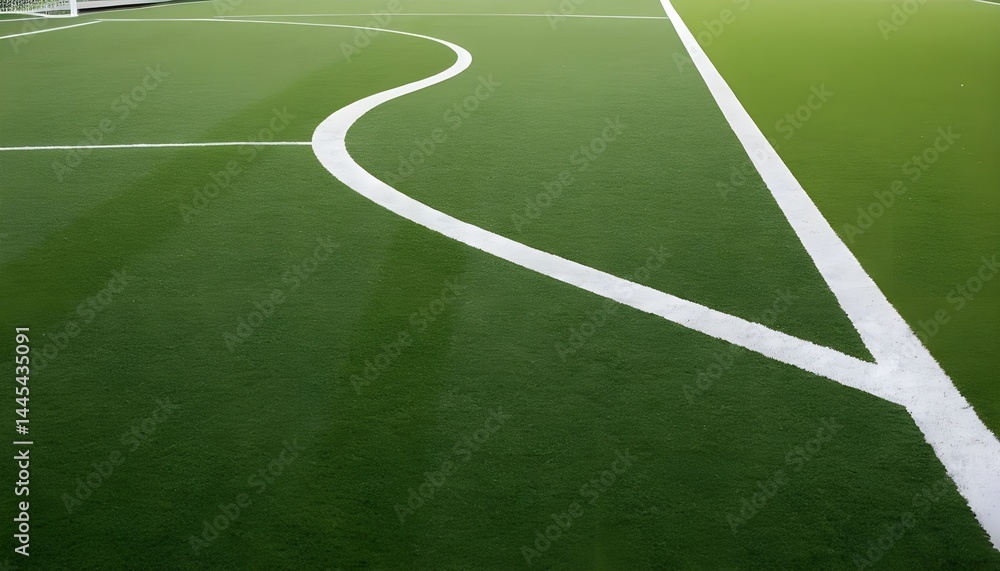 Obraz premium Artificial Turf Corner with White Lines