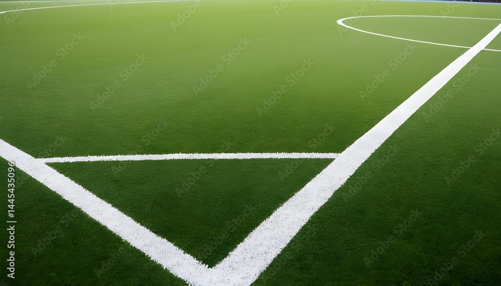 Obraz premium Corner of Artificial Turf Soccer Field