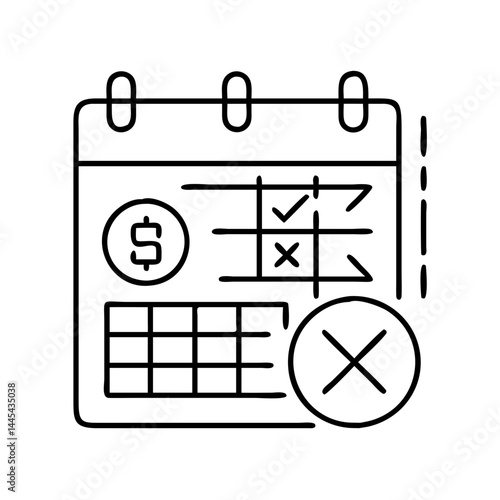 overdue payment icon, overdue payment line art - simple line art of overdue payment, perfect for overdue payment logos and icons
