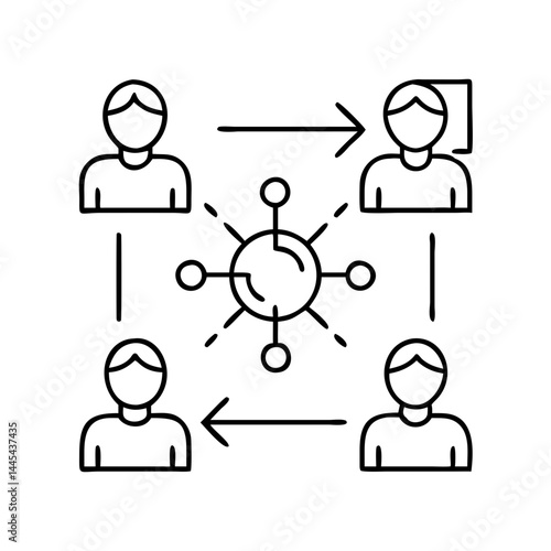 peer to peer connection icon, peer to peer connection line art - simple line art of peer to peer connection, perfect for peer to peer connection logos and icons